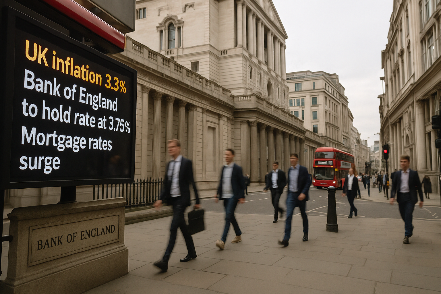 UK Inflation Rises to 3.3% as Bank of England Prepares to Hold Rates