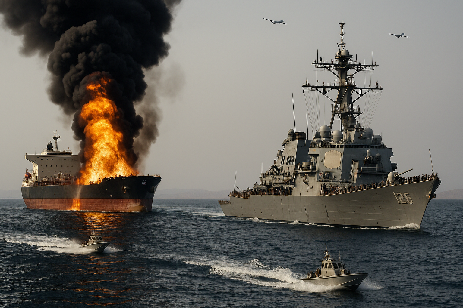 Iran Launches Drone and Missile Attacks in Strait of Hormuz as US Denies Warship Strike