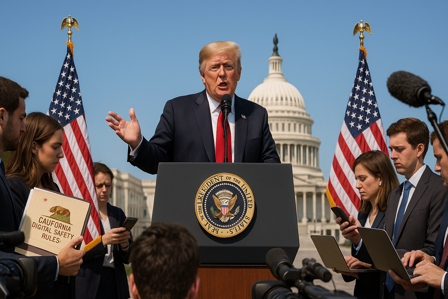Trump Pushes Congress to Preempt State Tech Laws, Setting Up Clash with California Over Digital Regulation