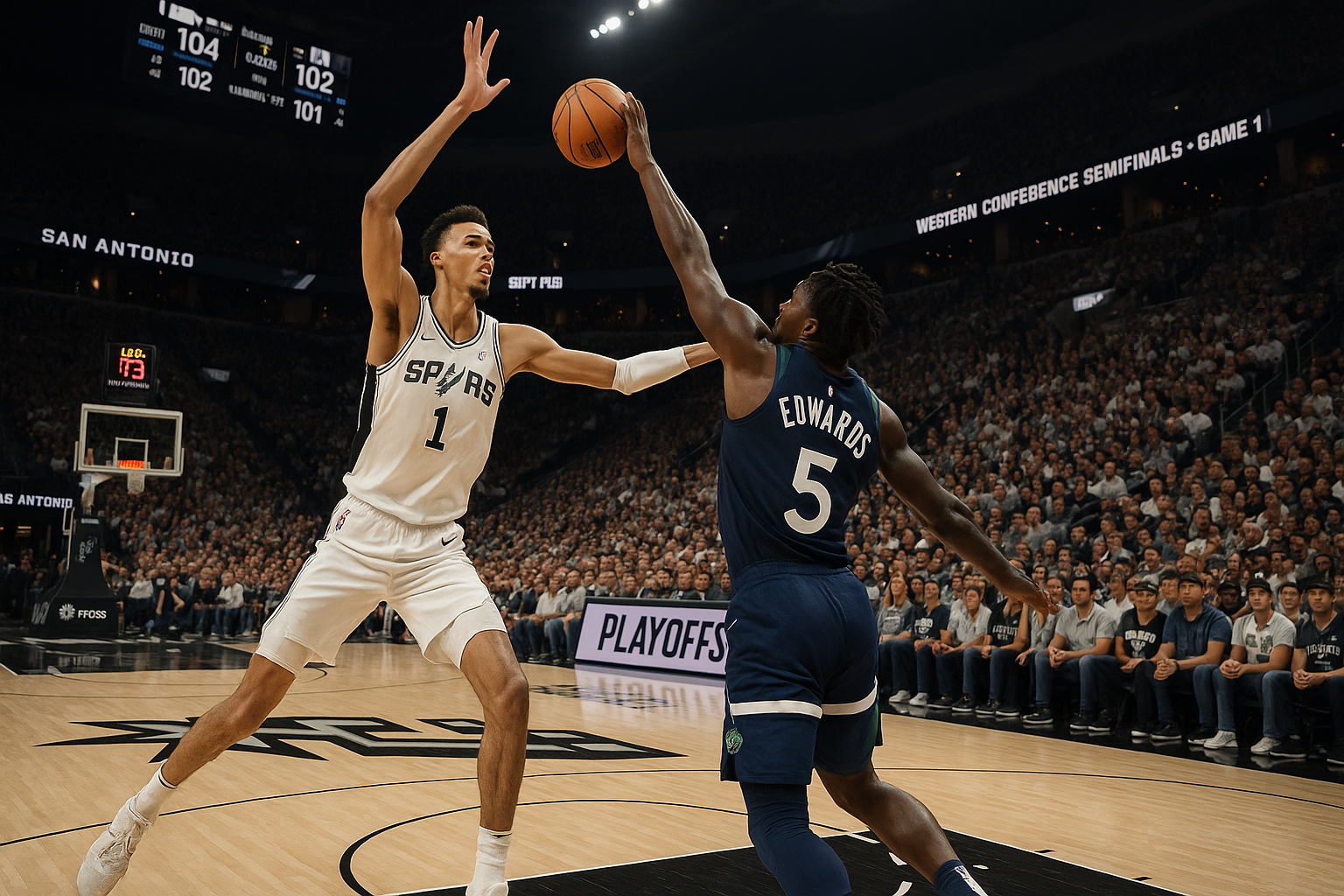 Wembanyama Sets NBA Playoff Record with 12 Blocks as Timberwolves Steal Game 1 from Spurs