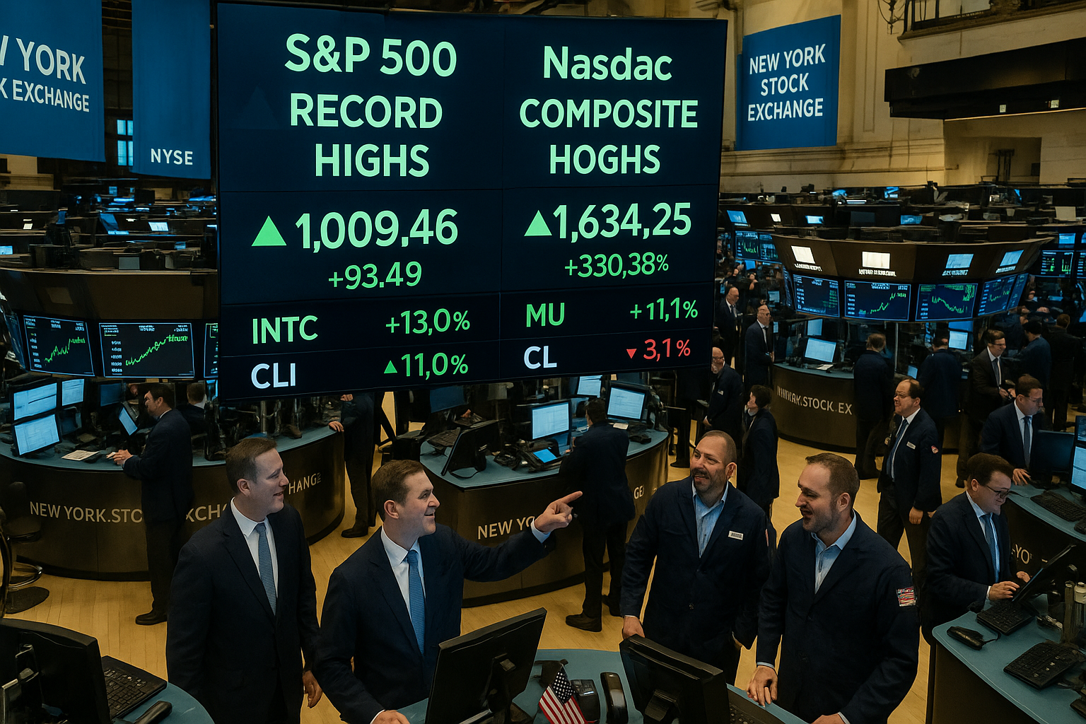 S&P 500 and Nasdaq Close at Record Highs as Tech Surge and Oil Retreat Fuel Wall Street Rally