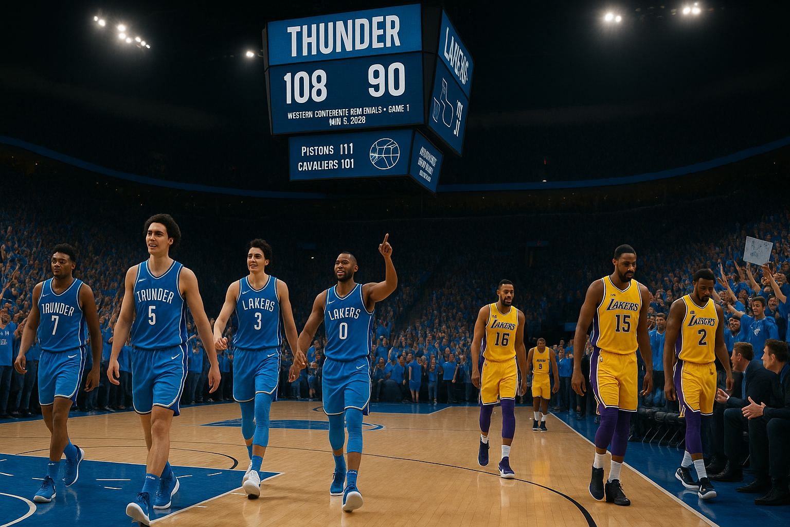 Thunder Rout Lakers 108-90, Pistons Top Cavaliers as NBA Playoffs Top Seeds Assert Control