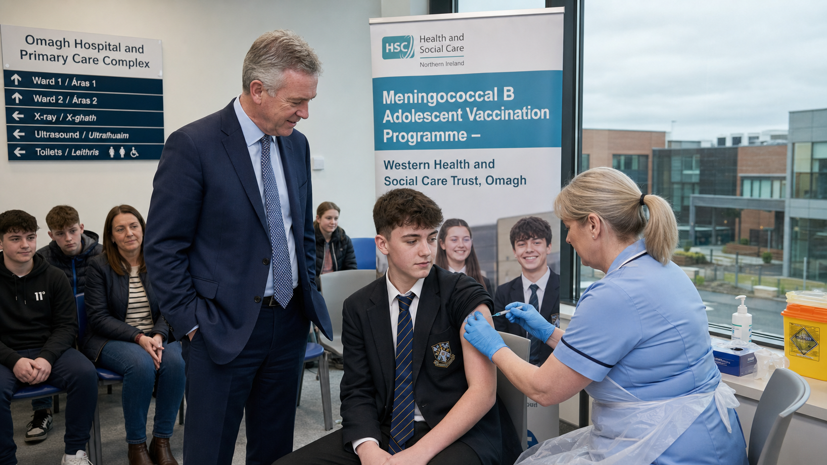 NI Health Minister Launches MenB Adolescent Vaccination Programme During Omagh Hospital Visit