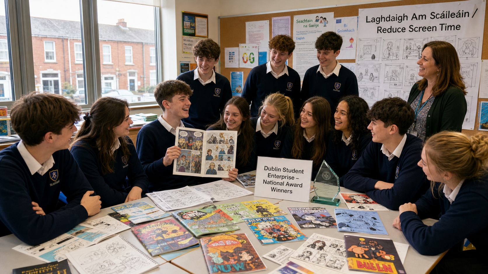 Dublin Students Win National Entrepreneurship Award for Comic Book Business Designed to Cut Screen Time