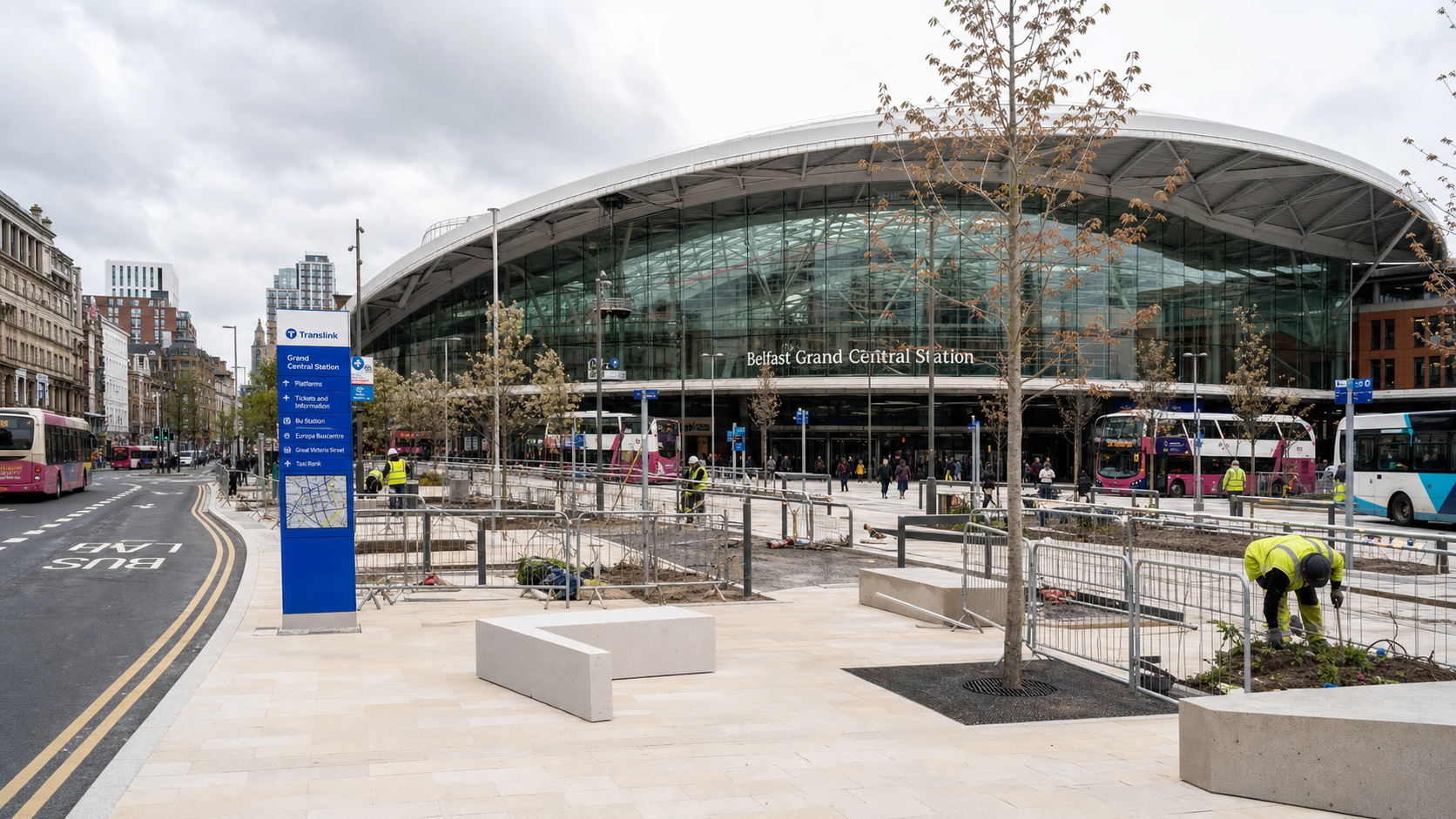 Belfast Grand Central Station's Saltwater Square Nears Completion as City's Transport Hub Takes Final Shape