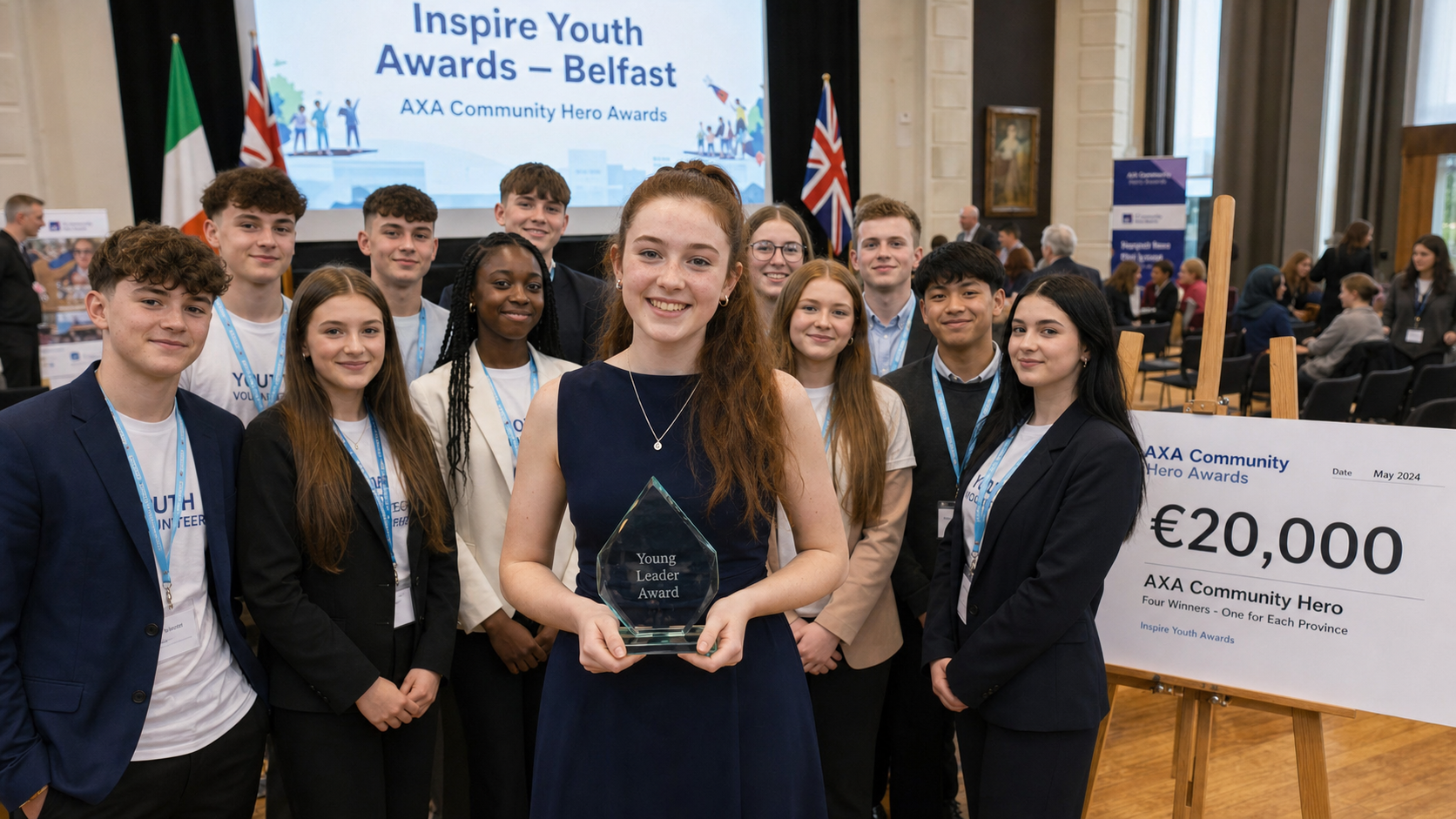 Belfast's Inspire Youth Awards Celebrate Over 110 Young Volunteers as AXA Community Heroes Honour Ireland's Unsung Champions