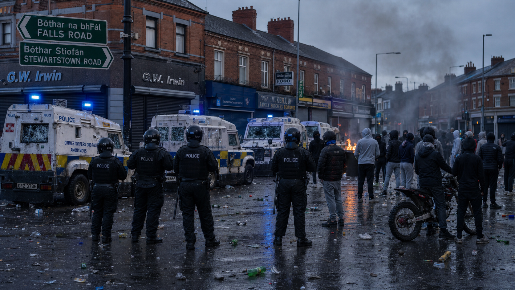 West Belfast Disorder: 11 PSNI Vehicles Damaged as Scrambler Bike Crackdown Sparks Youth Rioting on Falls Road