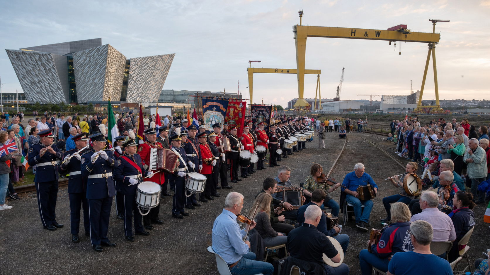 Ulster Bands Showcase at Titanic Slipways Marks Historic Moment as Marching Musicians Join Fleadh