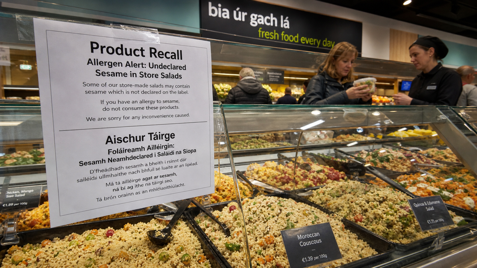 Dunnes Stores Baxter & Greene Salad Products Recalled Over Undeclared Sesame Allergen