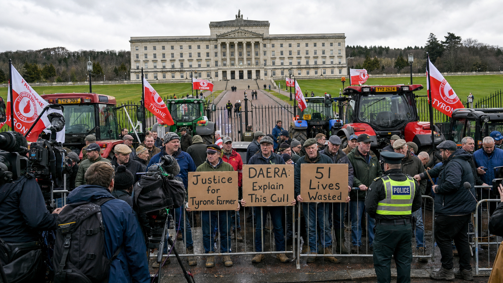 Stormont Committee Holds Emergency Hearing on Tyrone Cattle Cull as Farmers Protest Outside