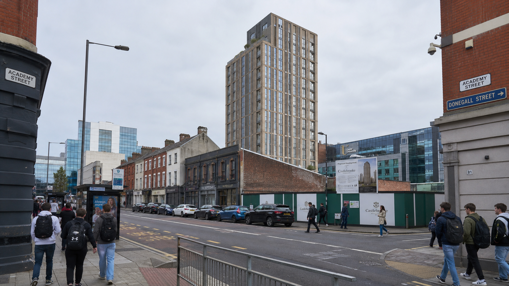 Castlebrooke Reveals Plans for 15-Storey Co-Living Tower Beside Ulster University in Belfast City Centre