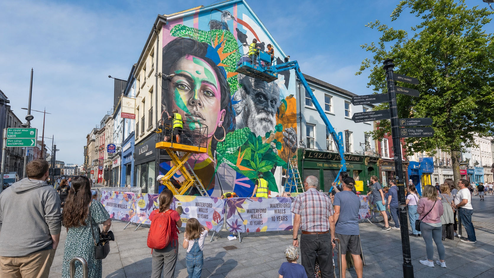 Waterford Walls Festival Celebrates Tenth Year with Record 70 Artists Transforming City Streets
