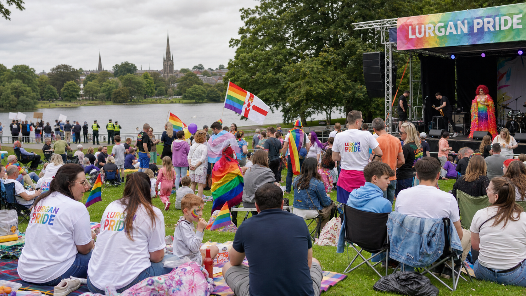 Lurgan Pride Celebrates Third Annual Event with Parade and Park Festival Despite Small Counter-Protest
