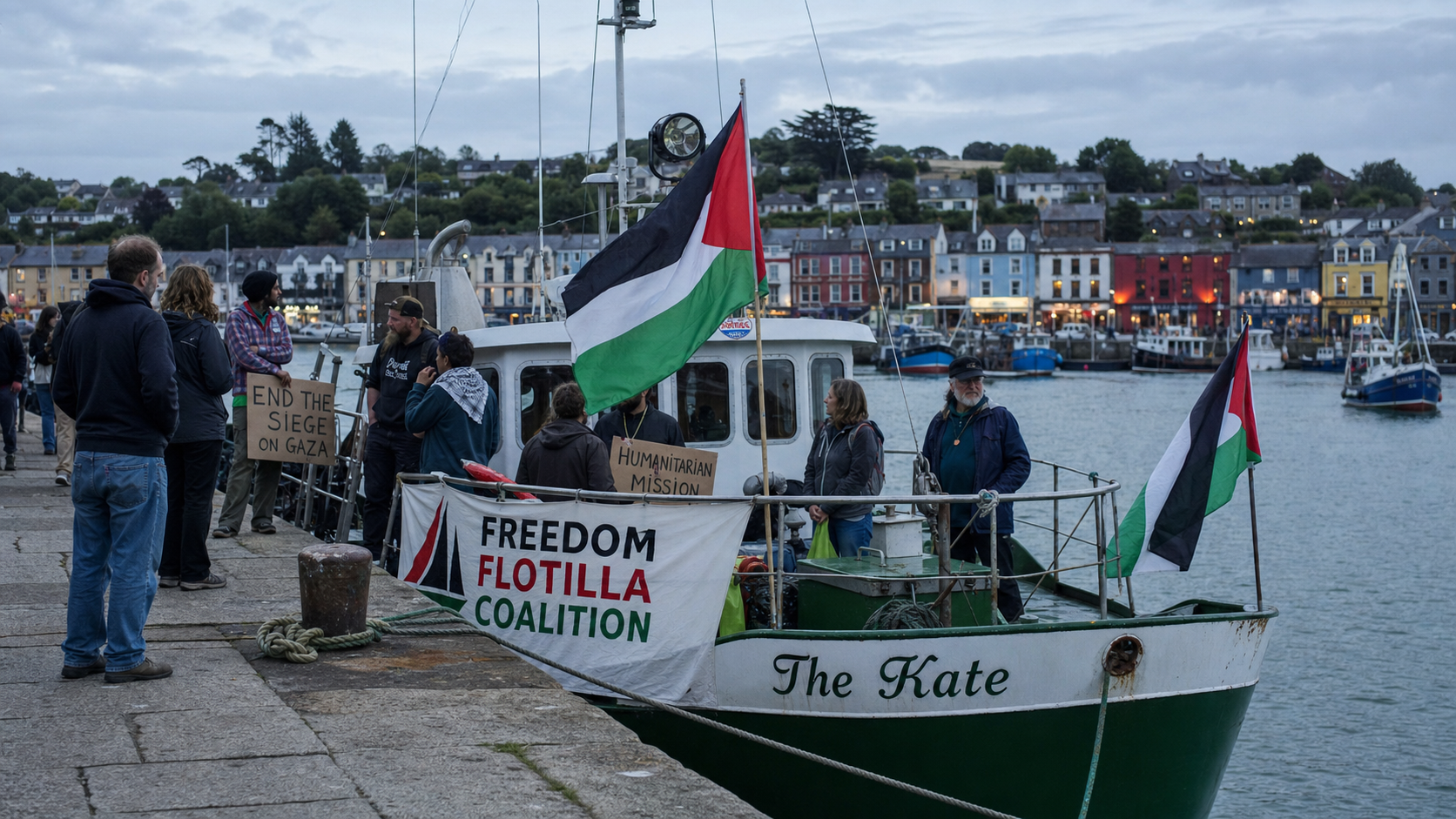 Gaza Flotilla Vessel 'The Kate' Docks in Kinsale Ahead of Mediterranean Journey to Palestine