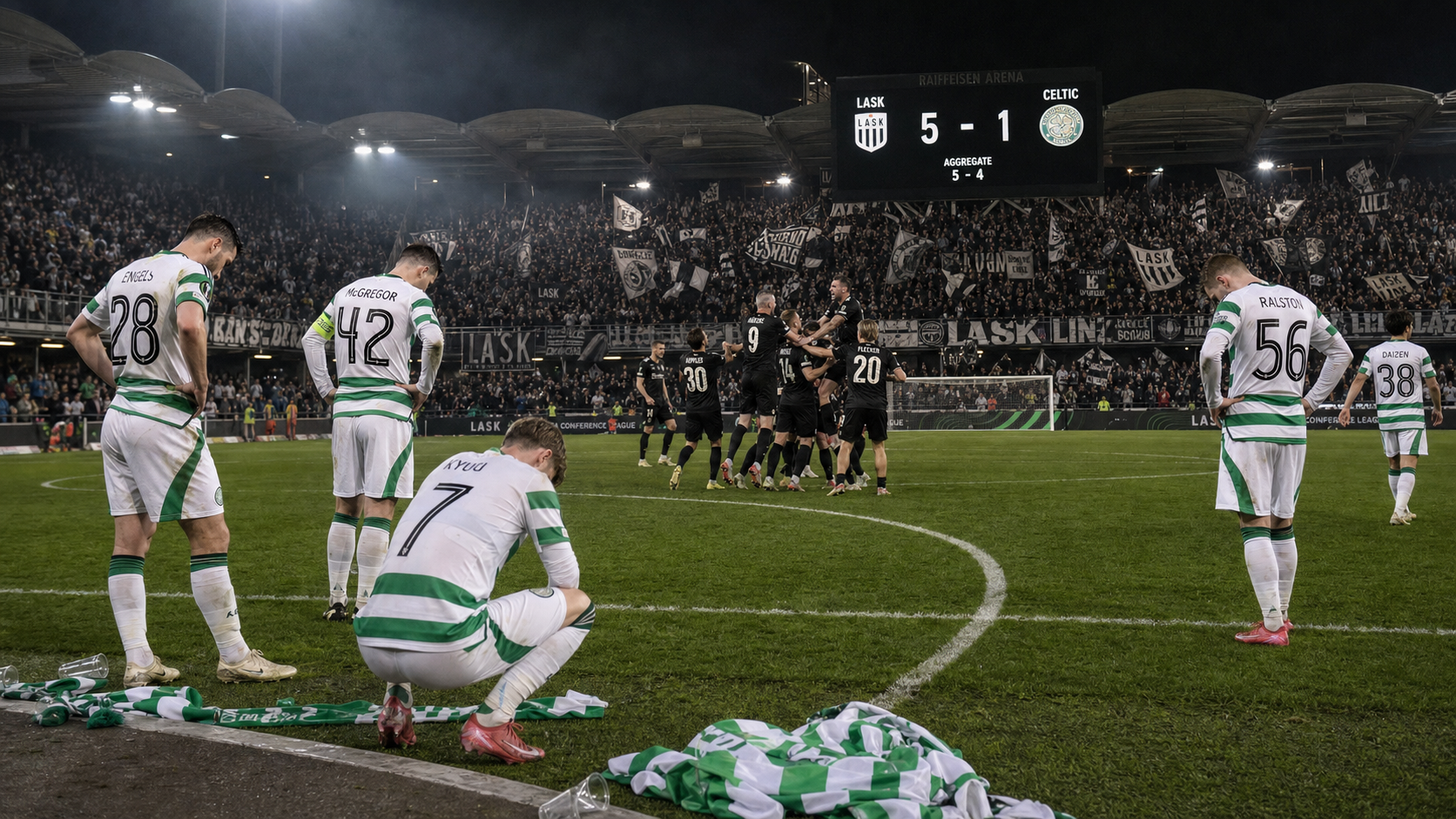 Celtic Crash Out of Champions League as LASK Complete Stunning 5-4 Aggregate Comeback