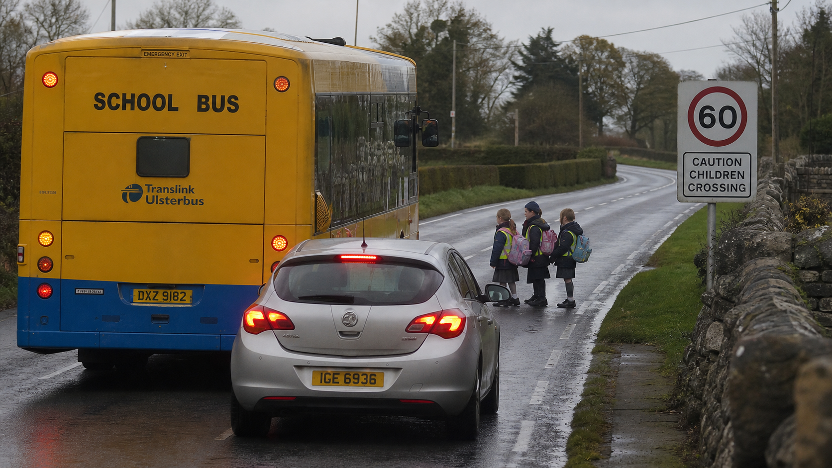 NI Bus Safety Bill to Ban Overtaking Stationary School Buses on Rural Roads