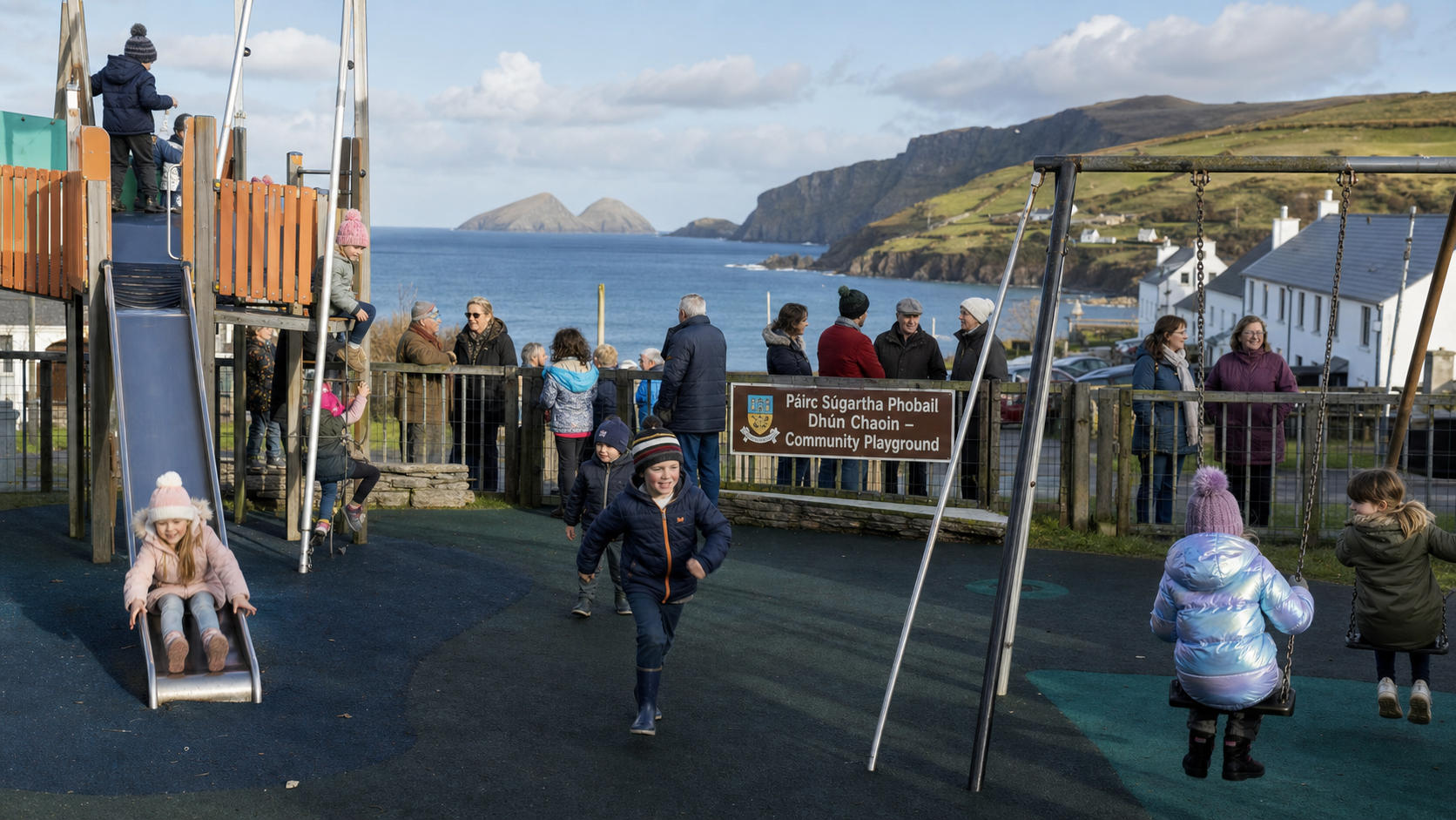 New Community Playground Opens in Dún Chaoin as Kerry Village Celebrates Landmark Amenity