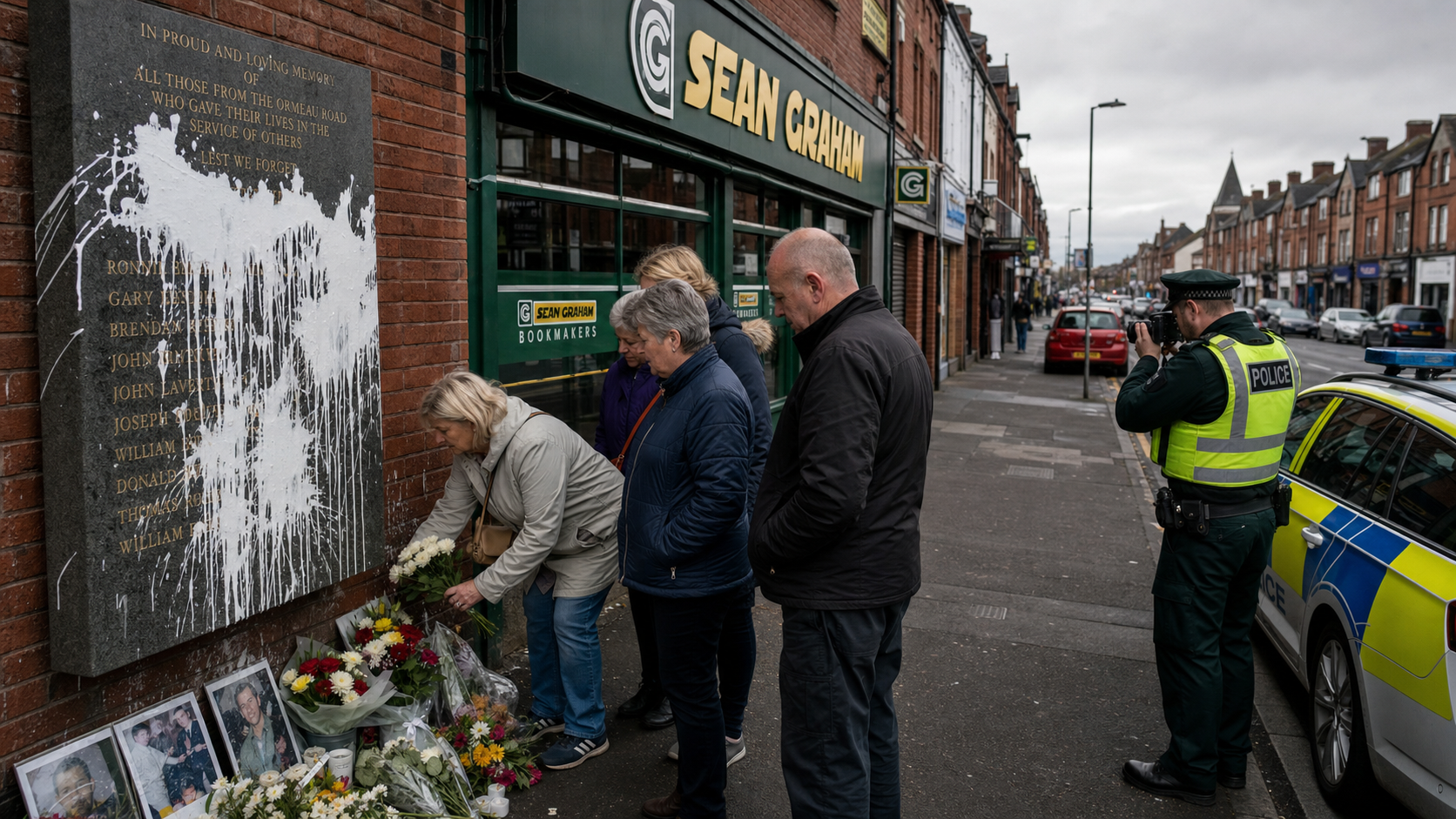 Families Condemn 'Hateful' Vandalism of Sean Graham Bookmakers Memorial on Ormeau Road