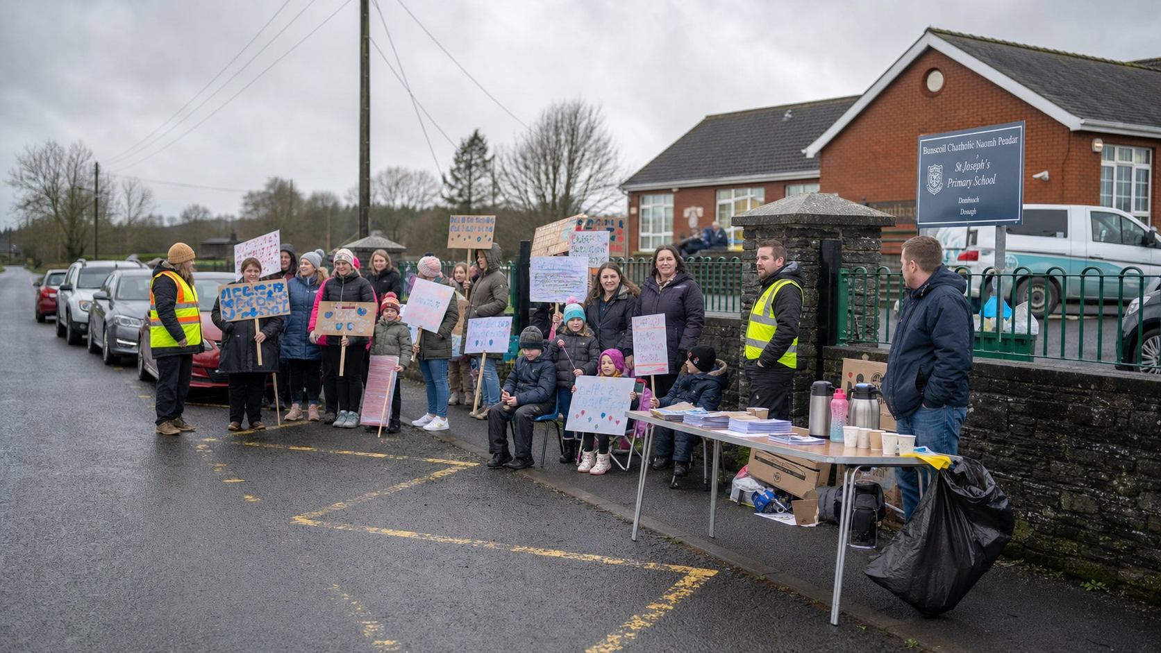 Fermanagh Parents Stage Four-Day Protest Over Education Authority's School Kitchen Closure in Donagh