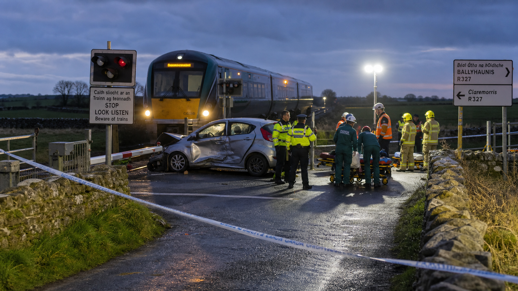 Train Collides with Car at Kiltybo Level Crossing in Mayo, Disrupting Westport-Athlone Line Overnight