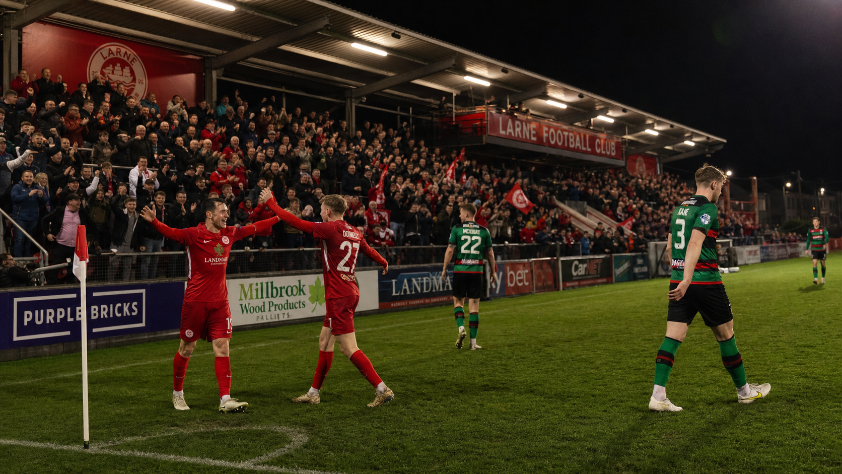 Larne Secure First League Win of Season with 2-1 Victory Over Glentoran as McMenamin Makes Inver Park Return