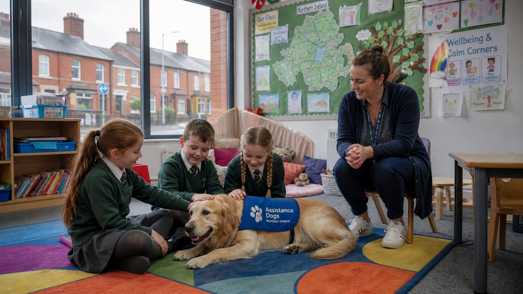 Therapy Dogs Bringing Calm and Comfort to Children Across Northern Ireland as Demand for Animal-Assisted Support Grows