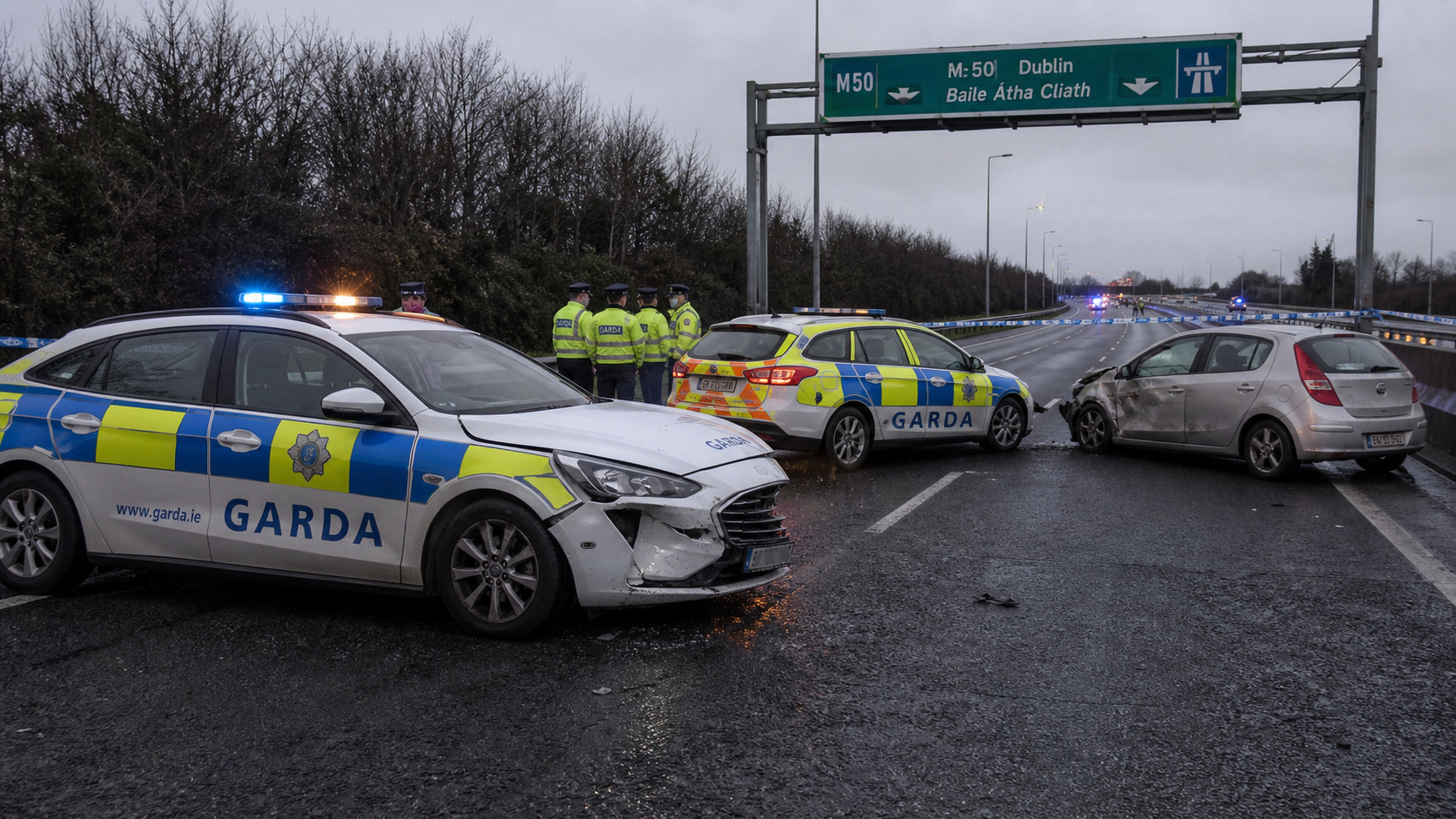 Boy of 16 Drove Wrong Way on M50 and Hit Garda Vehicles in Dangerous High-Speed Incident, Court Hears