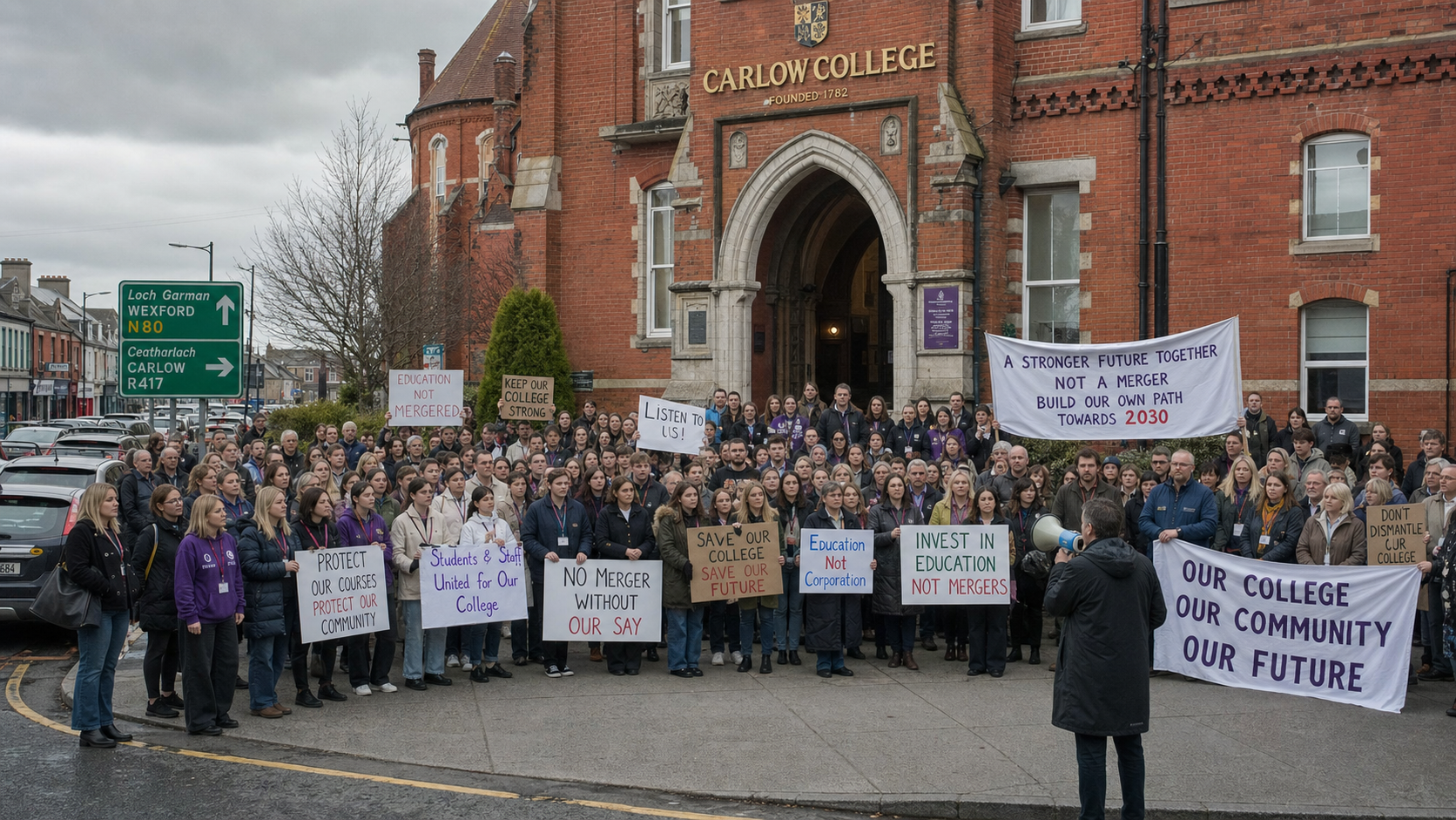 Staff and Students Stage Protest at Carlow College as Closure Plans Proceed Without Transparency